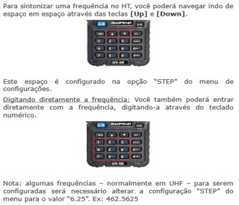 Configuração rádio